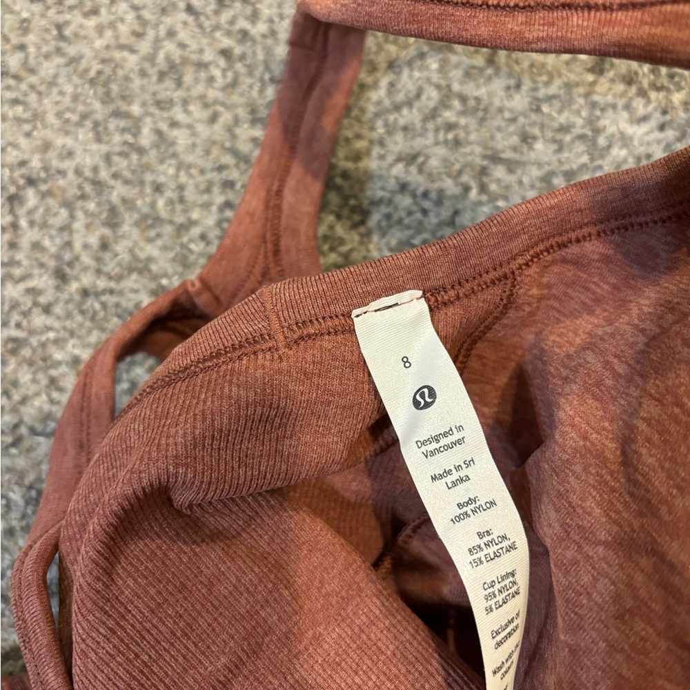 lululemon athletica Rust Orange Ribbed Racerback Tank - Picture 2 of 3